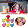 Premium Colourful Ice Cream Bowls with Spoons – 7 Piece Set