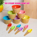 Premium Colourful Ice Cream Bowls with Spoons – 7 Piece Set