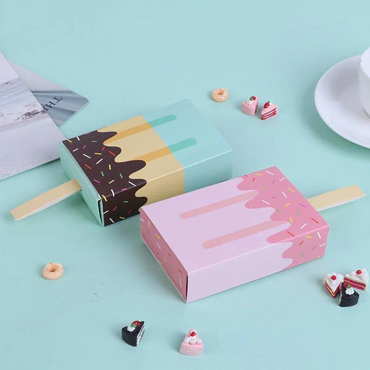 Premium 50 Pack Pink Ice Cream Candy Gift Boxes Party Favour Packaging
