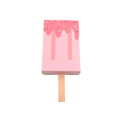 50PCS Ice Cream Candy Gift Boxes Popsicle Shape Party Favors - Pink