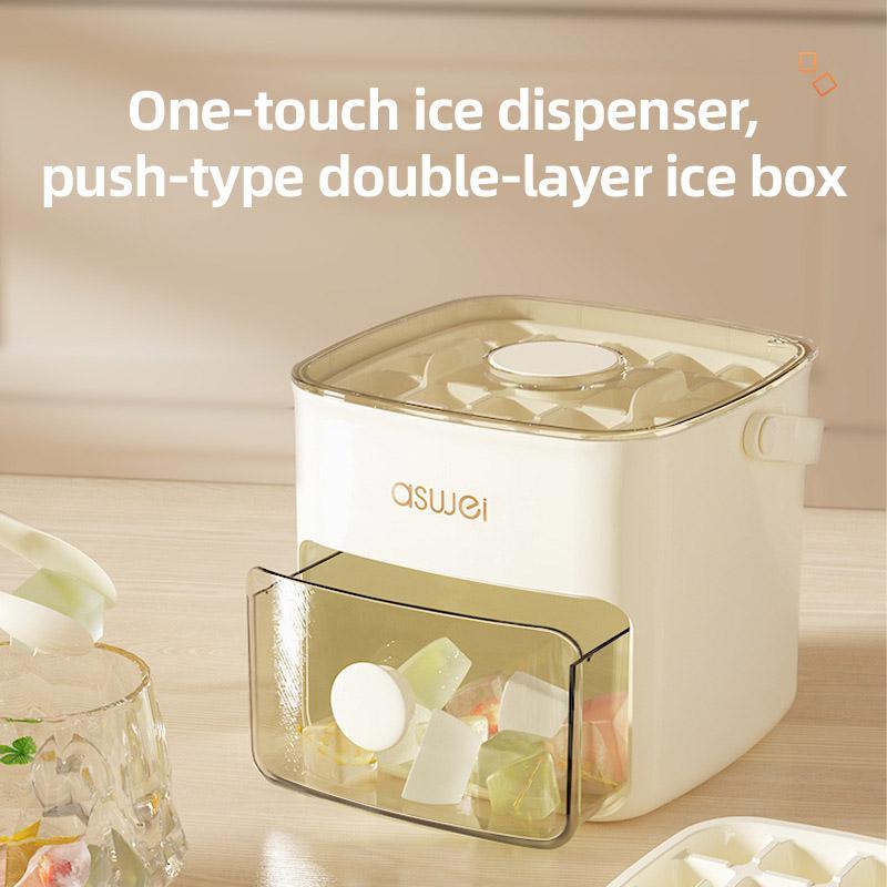 Portable Ice Cube Mould - 24-Cube Capacity, One-Touch Design, 6.69" x 6.69" x 5.51" - SuperSaverAU - view 4