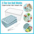 Premium 3-Layer Ice Cube Maker Set – with Scoop & Tongs