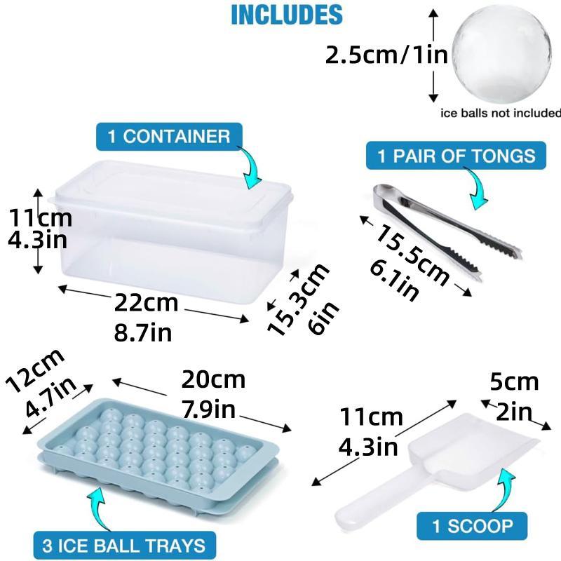 Premium 3-Layer Ice Cube Maker Set – with Scoop & Tongs