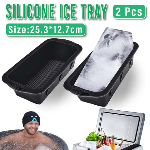 Premium Large Silicone Ice Block Trays – Black 2 Pack