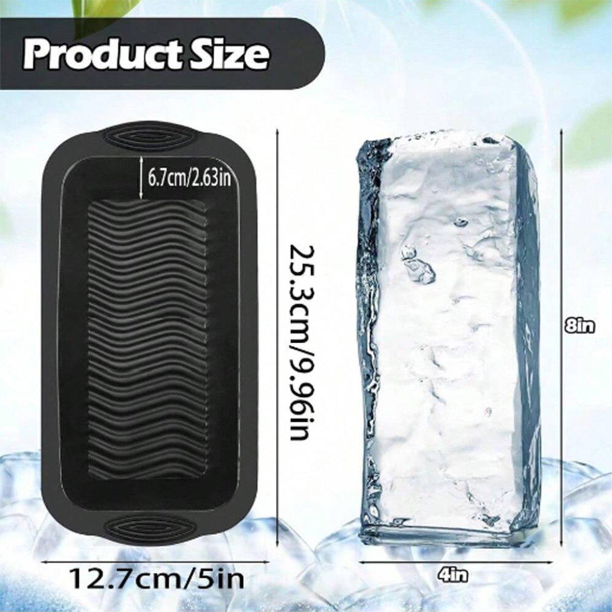 Premium Large Silicone Ice Block Trays – Black 2 Pack