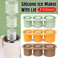 Premium Silicone Ice Cube Tray with Lid – Yellow for Tumblers
