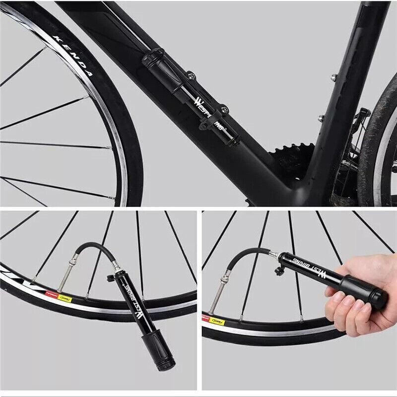 Premium Aluminium Mini Bicycle Air Pump with Presta & Schrader Valve 100PSI - Black