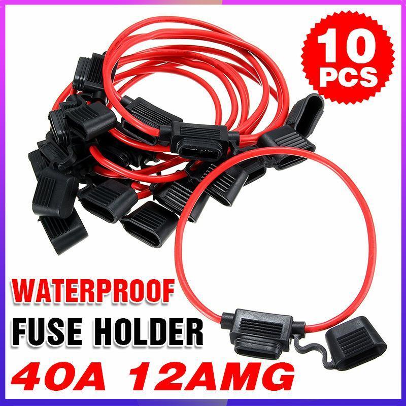 10-Pack 12V 40A Waterproof Blade Inline Fuse Holders - SuperSaverAU - view 1