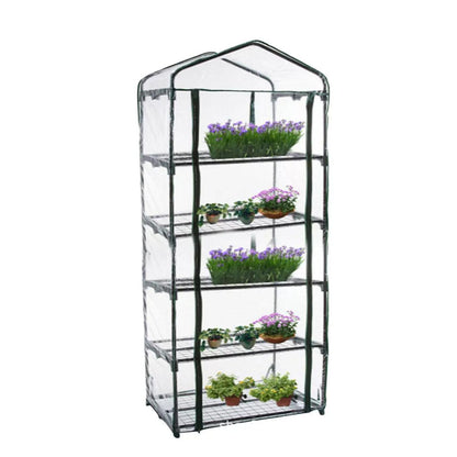 5-Tier PVC Garden Greenhouse Cover - UV Protection, Zippered Front, 187 cm