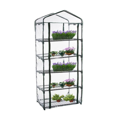 5-Tier PVC Garden Greenhouse Cover - UV Protection, Zippered Front, 187 cm - SuperSaverAU - view 1