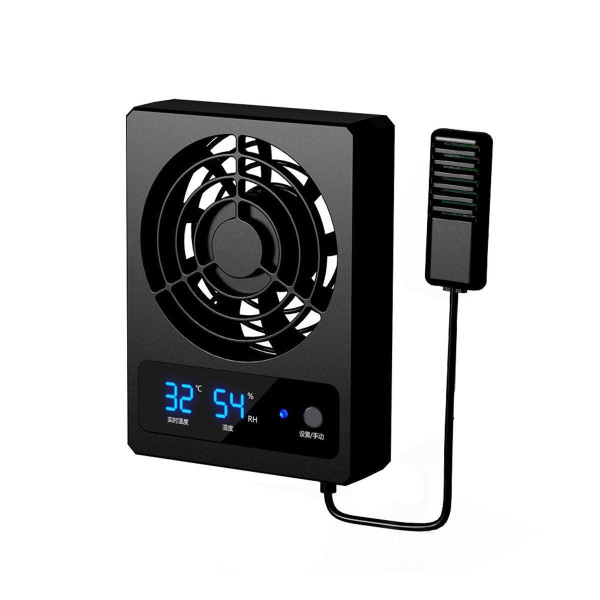 Advanced Reptile Fan with Automatic Temperature Control, 11.3 x 8.5 x 2.5 cm