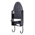 Premium Black Wall Mounted Iron Holder Storage Rack with Double Hooks