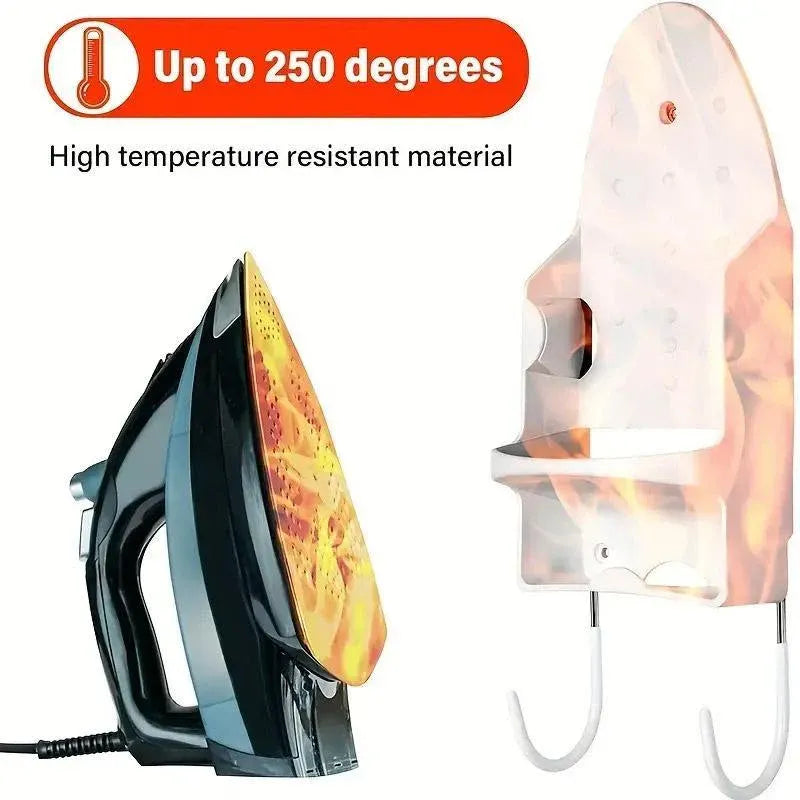Premium Black Wall Mounted Iron Holder Storage Rack with Double Hooks