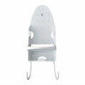 Premium White Wall Mounted Iron Holder Storage Rack with Double Hooks