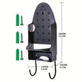 Premium White Wall Mounted Iron Holder Storage Rack with Double Hooks