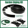 Premium L Shaped Garden Edging Strip – Green 10m with Ground Nails