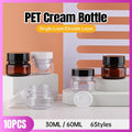 10x PET Plastic Cosmetic Bottles Refillable Travel Cream Containers 30ml - Double Layer - SuperSaverAU - view 1