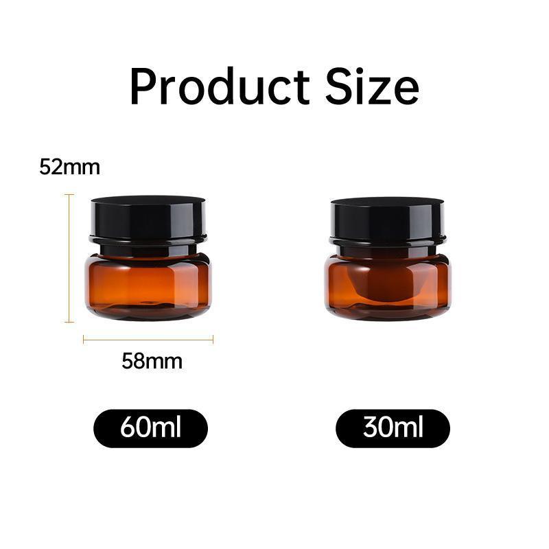 10pcs PET Plastic Cosmetic Bottles Refillable Travel Face Cream Containers - Brown/White