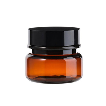 10pcs PET Plastic Cosmetic Bottles Refillable Travel Face Cream Containers - Brown/White