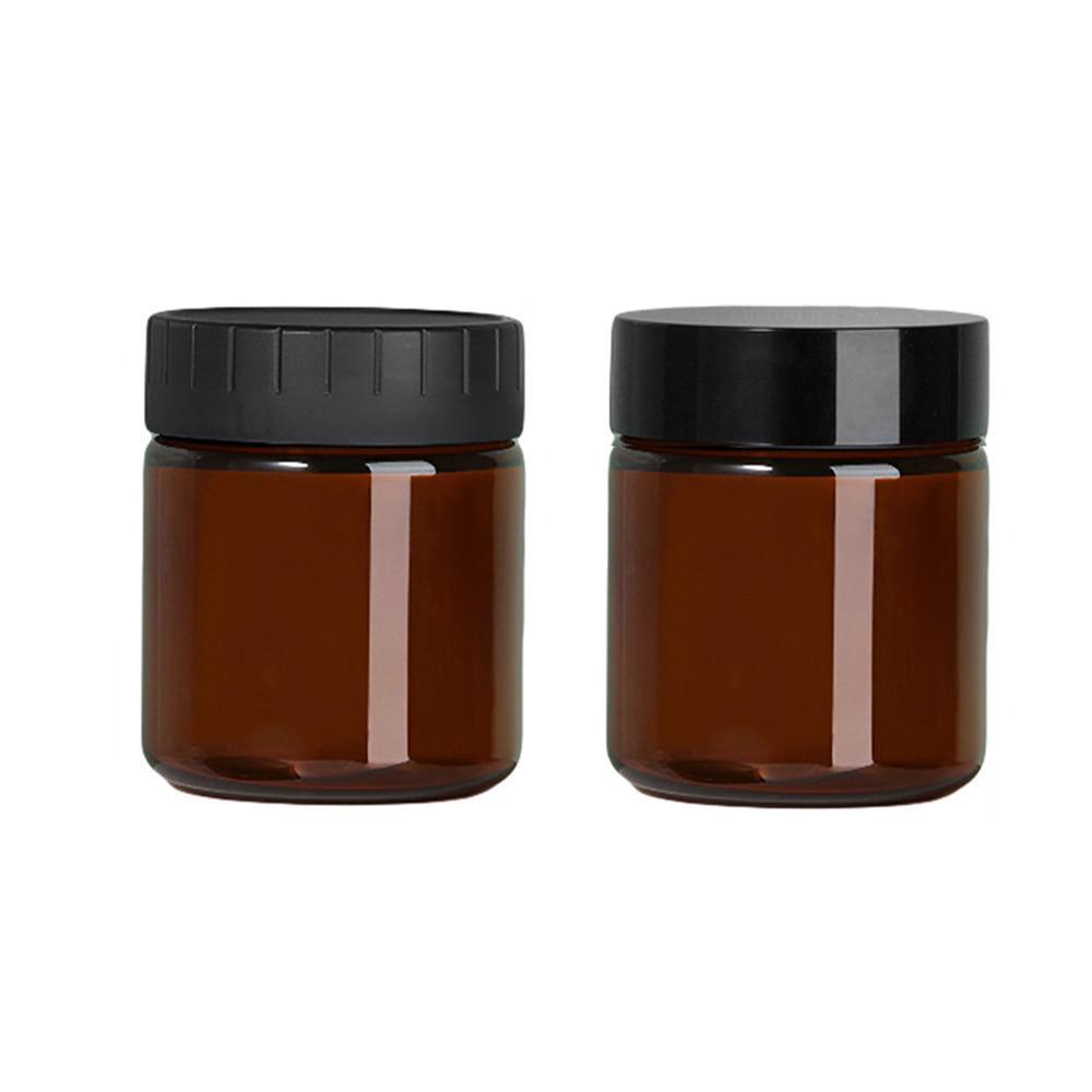 10pcs Brown PET Plastic Frosted Wide Mouth Bottles - 120ml