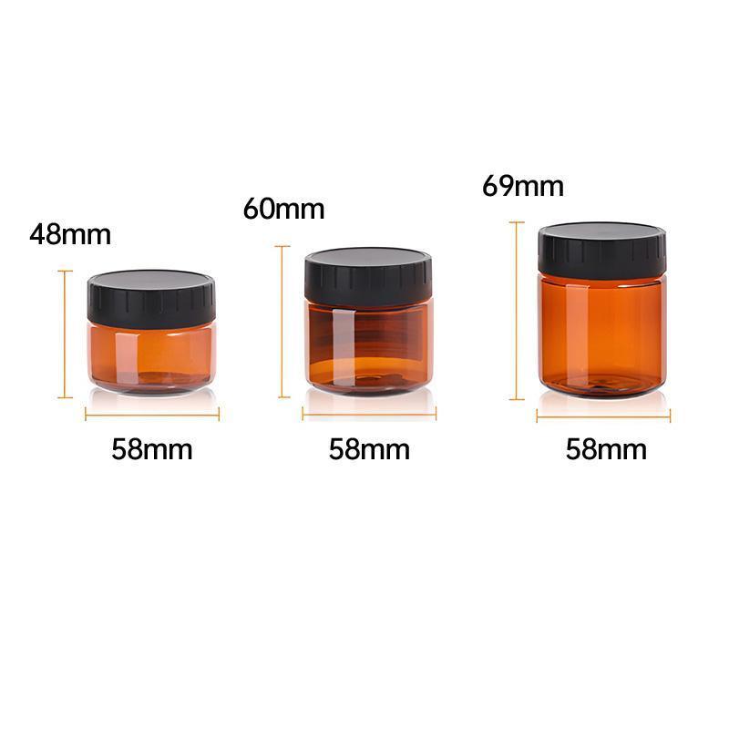 10pcs Brown PET Plastic Frosted Wide Mouth Bottles - 120ml