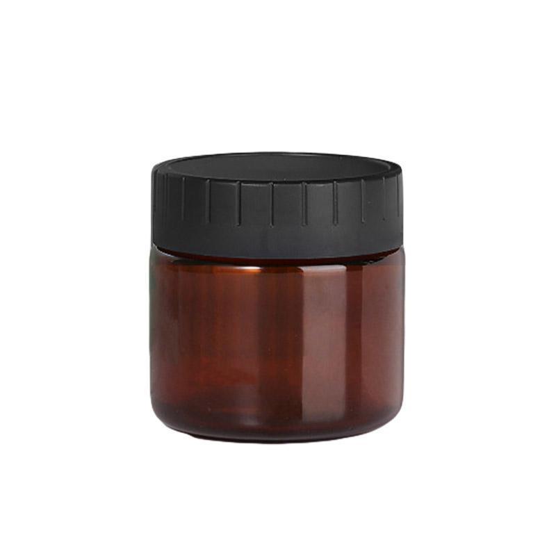 10pcs Brown PET Plastic Frosted Wide Mouth Bottles - 120ml