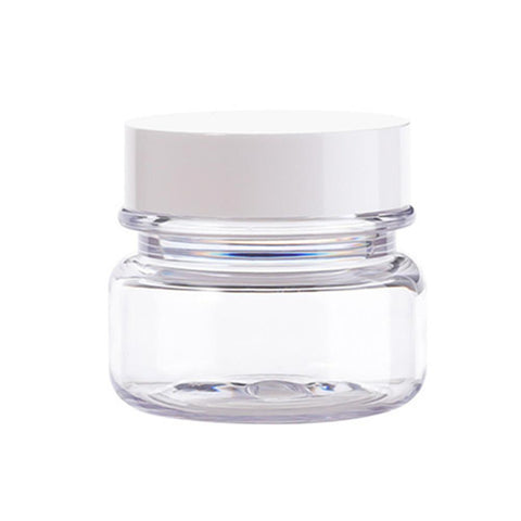 Premium 10pcs 60ml Clear PET Cosmetic Jars with White Caps Single Layer