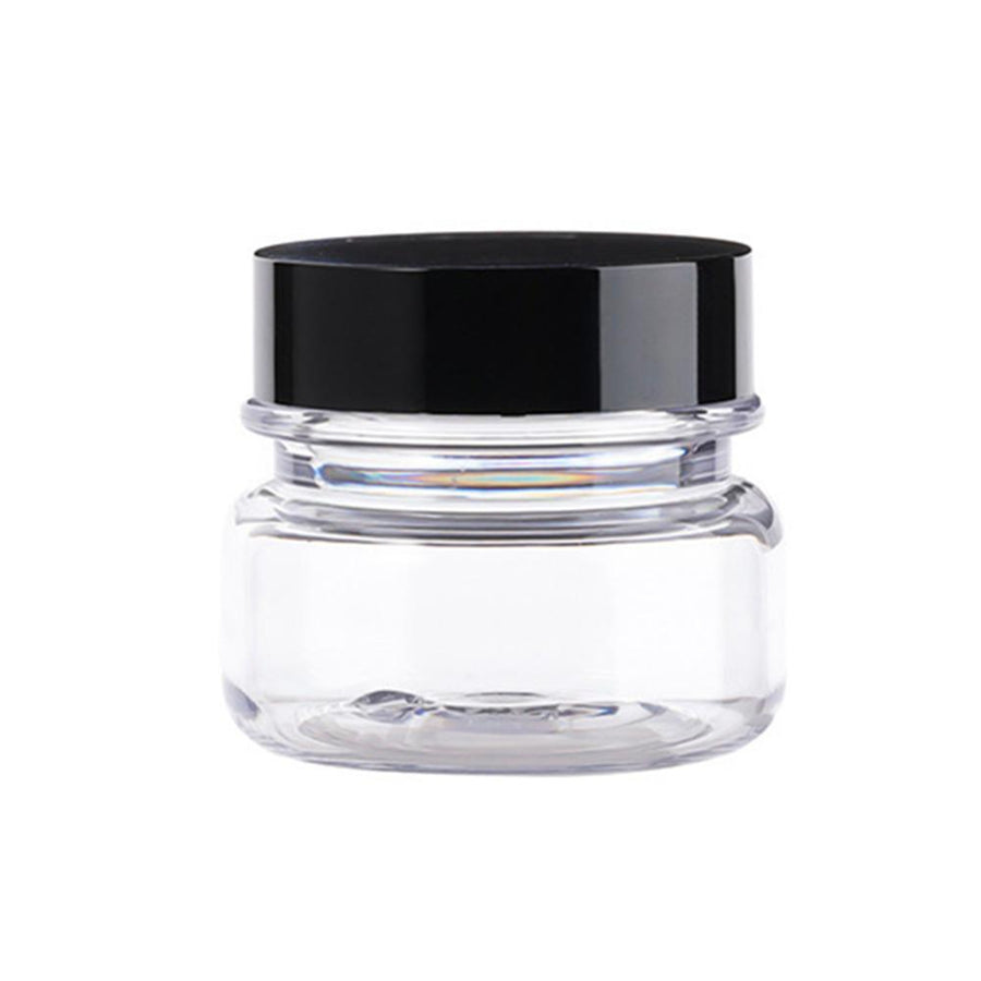 Premium 10pcs 60ml Clear PET Cosmetic Jars with Black Caps Single Layer