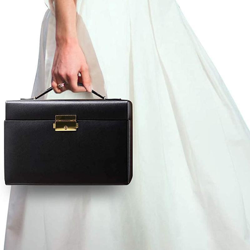 Premium Jewellery Box Organizer with 2 Drawers & Mirror - White