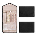 Premium Periea Black Travel Jewellery Roll Pouch Organiser 45x15cm
