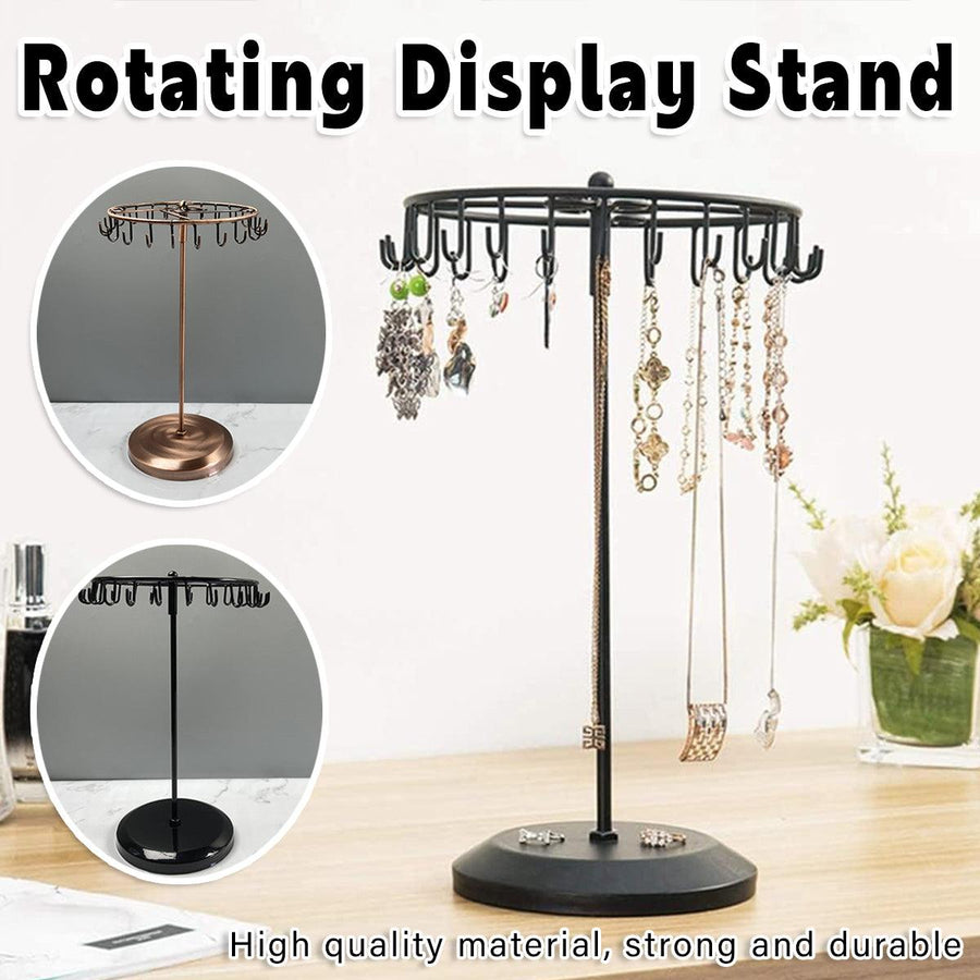 Iron Jewellery Rack Rotating Necklace Display - Black - SuperSaverAU - view 1