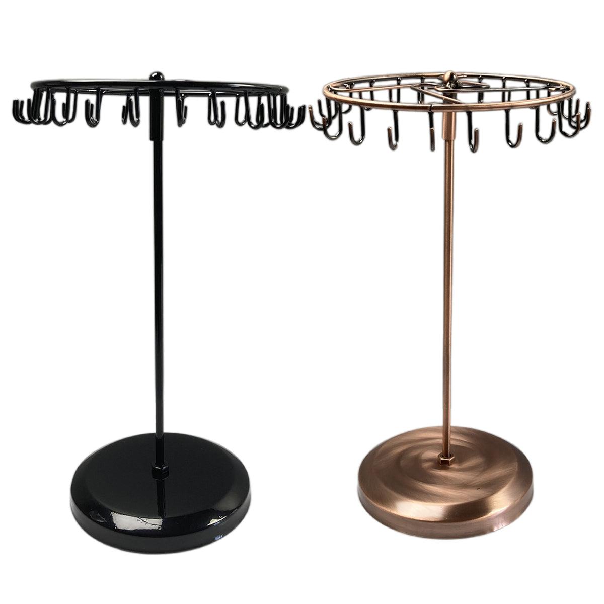 Iron Jewellery Rack Rotating Necklace Display - Black