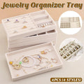 Premium Flannel Jewellery Storage Trays – Beige 4 Pack