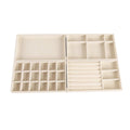 Premium Flannel Jewellery Storage Trays – Beige 4 Pack