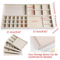 Premium Flannel Jewellery Storage Trays – Beige 4 Pack