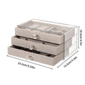 Premium Three-Layer Flannel Jewellery Storage Box – Grey