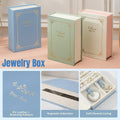 Creative PU Leather Jewelry Box Book Earrings Rings Necklace Organizer Holder - White - SuperSaverAU - view 1