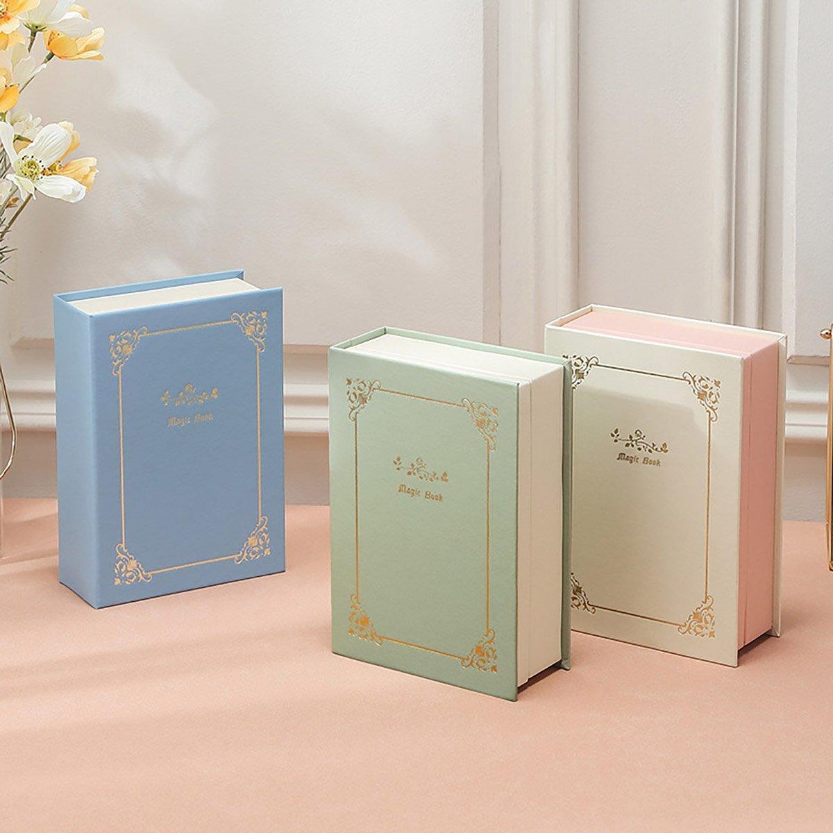 Creative PU Leather Jewelry Box Book Earrings Rings Necklace Organizer Holder - White