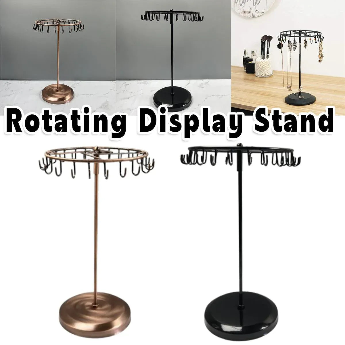 Premium Bronze Rotating Iron Jewellery Display Stand