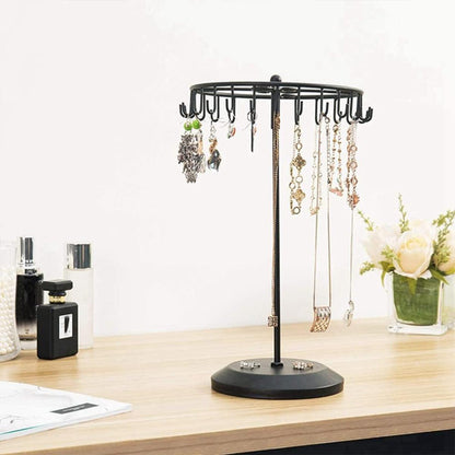 Iron Jewellery Rack Rotating Necklace Display - Bronze