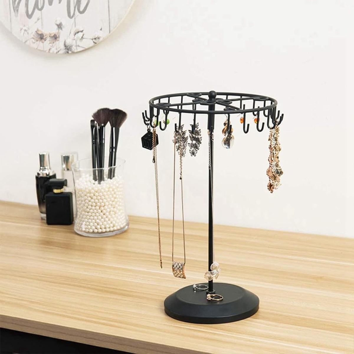 Iron Jewellery Rack Rotating Necklace Display - Bronze
