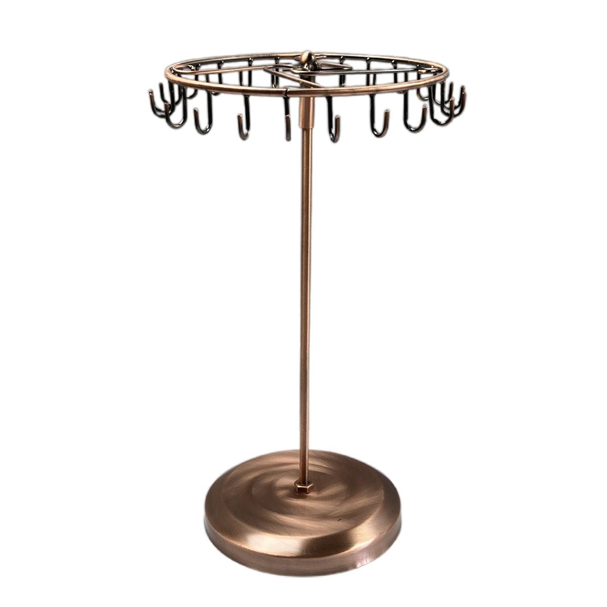 Iron Jewellery Rack Rotating Necklace Display - Bronze