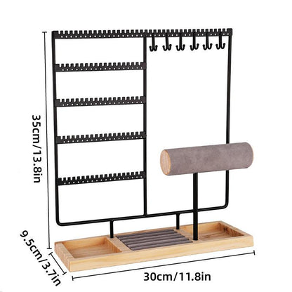 Gold Jewelry Display Rack - Organizer Stand for Necklaces and Earrings