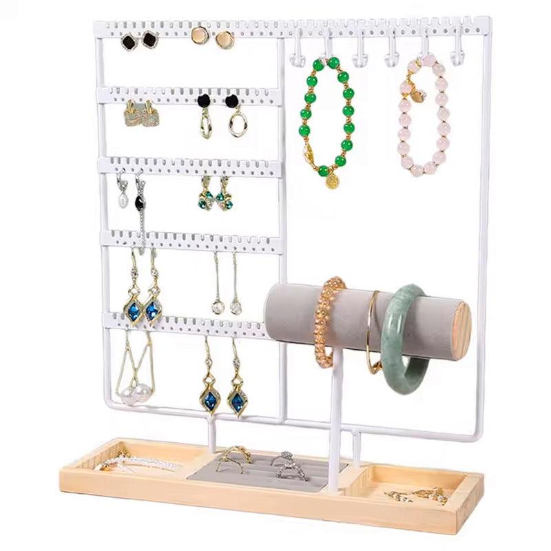 Gold Jewelry Display Rack - Organizer Stand for Necklaces and Earrings