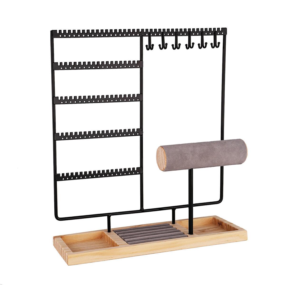 Gold Jewelry Display Rack - Organizer Stand for Necklaces and Earrings