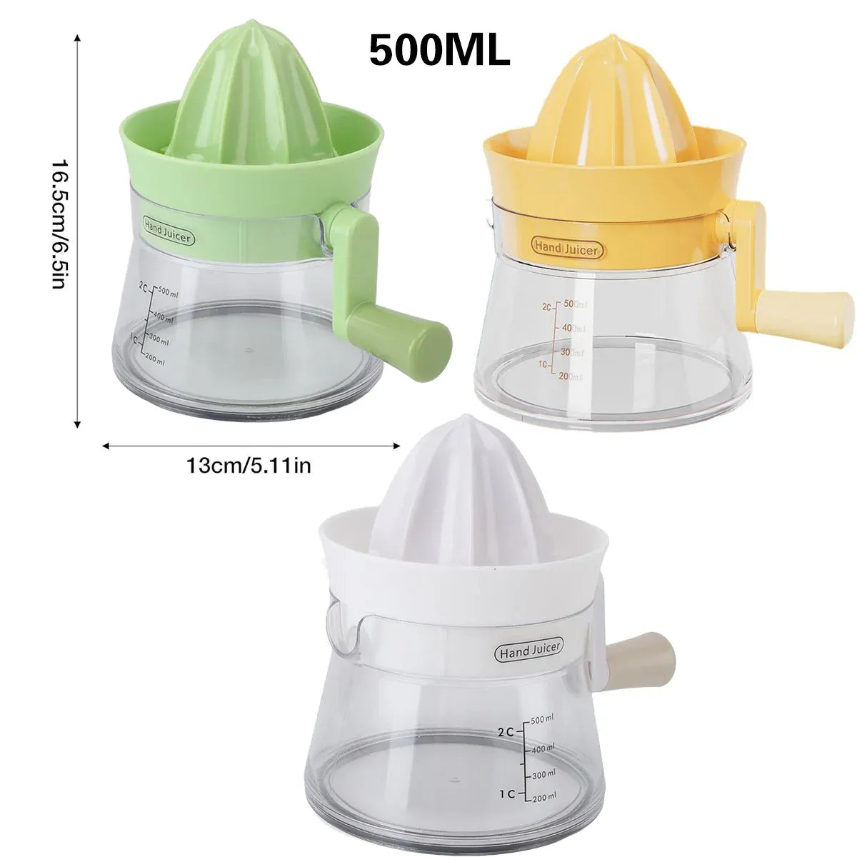 Premium Manual Citrus Juicer – White 500ml with Measuring Cup