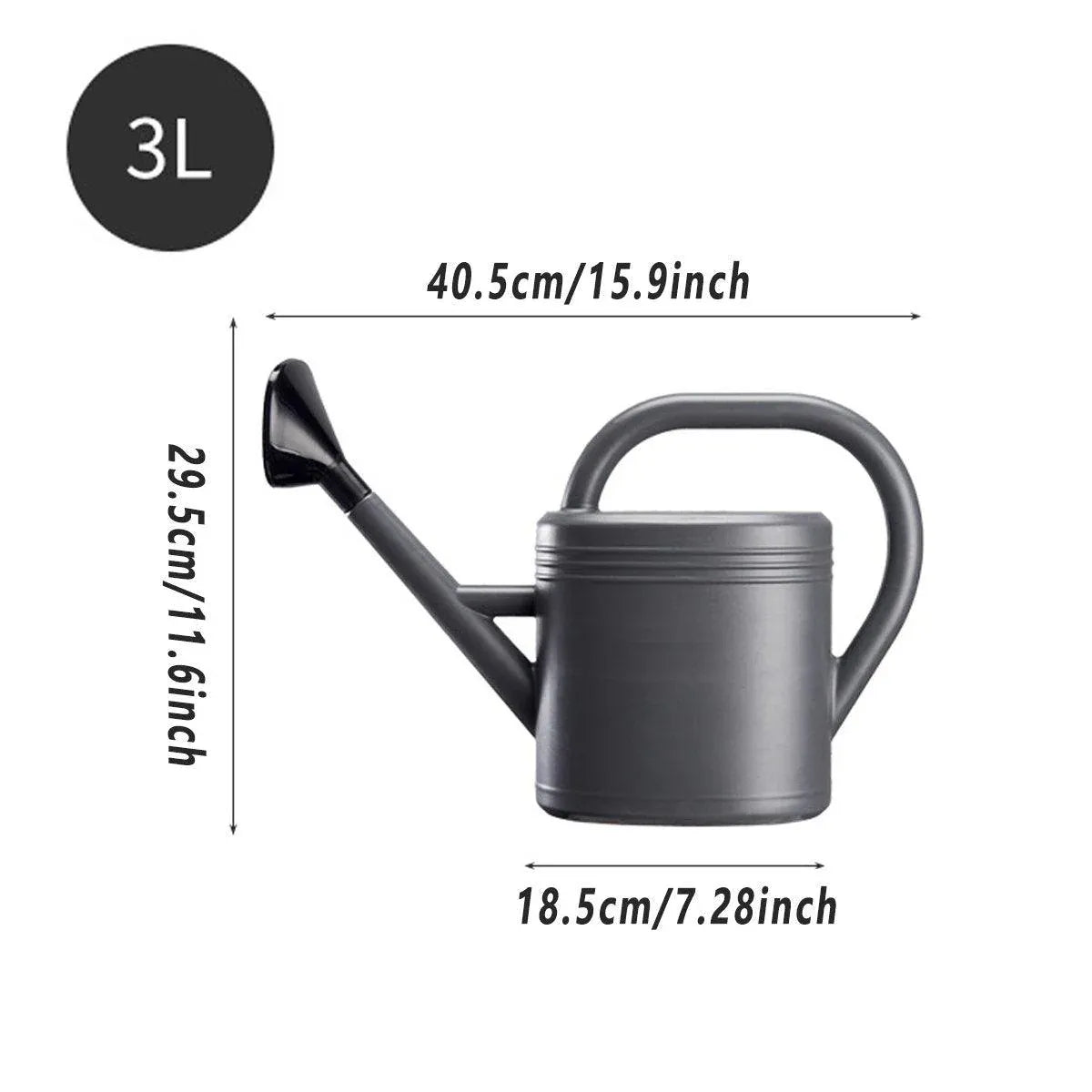Premium 3L Retro Long Spout Watering Can – Grey