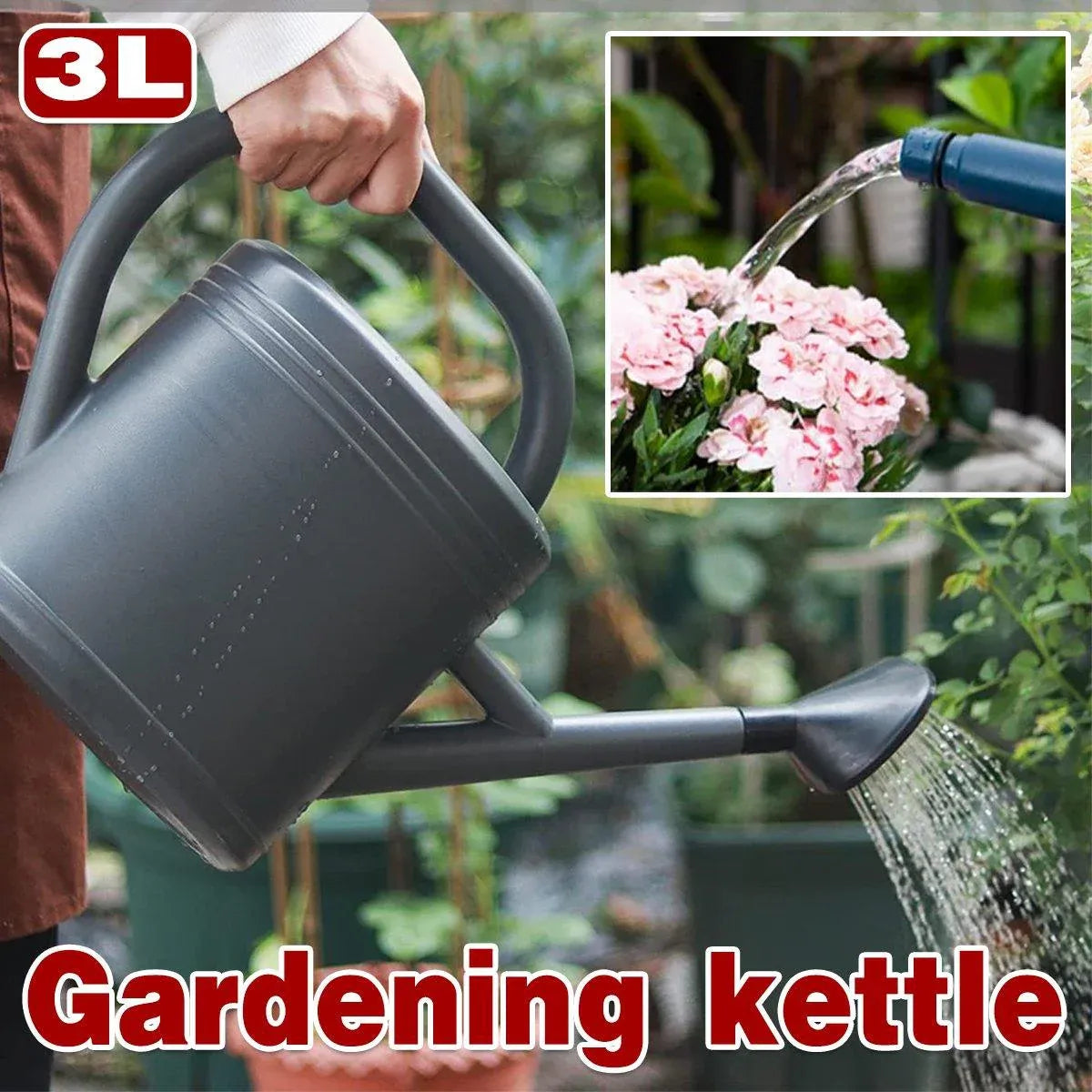 Premium 3L Retro Long Spout Watering Can – Grey