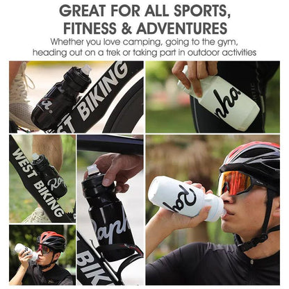 610ml Cycling Water Bottle for Sports - Portable Squeeze & Leakproof - White