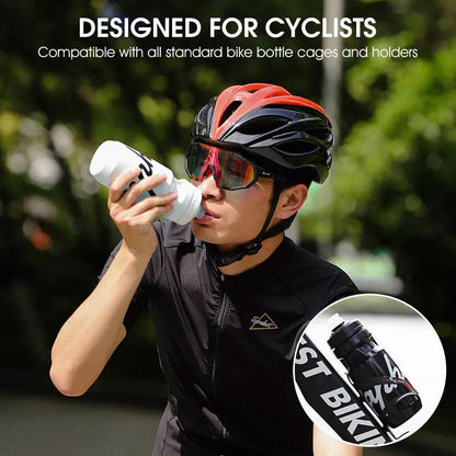 610ml Cycling Water Bottle for Sports - Portable Squeeze & Leakproof - White